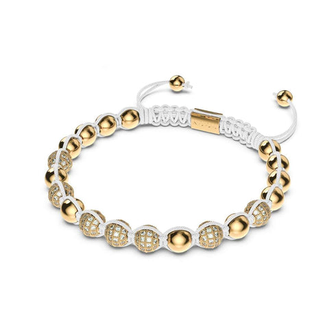 18 Karat Gold | Kristallpavé Kikiballa Armband | Weiß